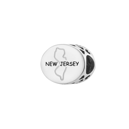 USA States Symbols 925 Sterling Silver Charm Bead For Pandora & Similar Charm Bracelets or Necklaces (New Jersey State)