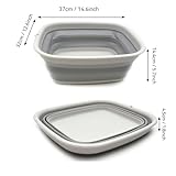 SAMMART 9.45L (2.5 Gallon) Collapsible Tub - Foldable Dish Tub - Portable Washing Basin - Space Saving Plastic Washtub (Grey, M)