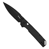 Kershaw Black Iridium Folding Pocket Knife, Sleek 3.4 inch D2 Steel Blade, DuraLock Locking Mechanism, Aluminum Handle, Designed in the USA