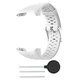 HUABAO Watch Strap Compatible with Polar M400 / M430,Adjustable Silicone Sports Strap Replacement Band for Polar M400 / M430 Smart Watch (Black+White)