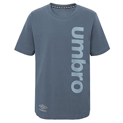 Umbro Boys Linear S/S Tee, Periscope/Artic Blue, Medium (10-12)