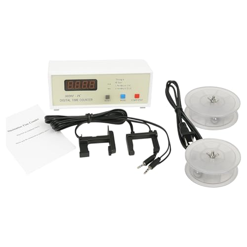 GSC International 2009-VBINR-KT Rotational Inertia Physics Kit – Includes Variable Inertia Apparatus with Discs & Steel Balls + Digital Timer (110V) & Photogates – Hands-On STEM Learning for