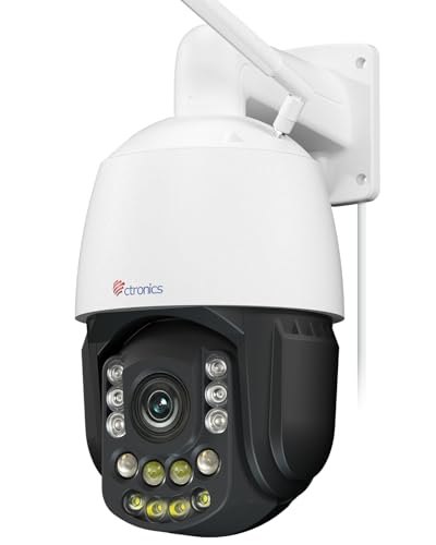 Ctronics 4K 30x Optical Zoom Security Camera Outdoor, 150m Night Vision, 2.4/5Ghz WiFi, AI Human/Vehicle/Pet Detection, Auto Tracking with Zoom, Preset Cruise Paths, 256GB TF Card/FTP/Cloud, Metal