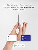 Smartcard by Rhinokey® - Wallet Tracker Card Rechargeable 1.8mm Thin Apple Find My App Airtag Waterproof Item Finder for Luggage, Tags, Passport Bluetooth