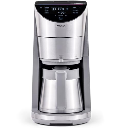 GE Profile Smart Grind & Brew Coffee Maker w/Podless Single Serve, 90oz Water Reservoir, 10 Cup Thermal Carafe, Voice Control, Adjustable Burr Grinder, SCA Certified, Barista-Quality, Stainless Steel