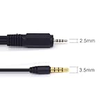 ELNONE 1.5M/5 Feet 2.5mm AV Cable to 3 RCA Aux Jack, 3.5mm to 2.5mm Adapter for Smartphones, MP3, Tablets, Speakers, Home Theater (with Conversion Line)