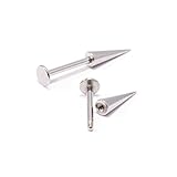 EG GIFTS Lip Stud labret Long Spike Piercing 16g 3/8" (10mm) Surgical Steel Set of 2