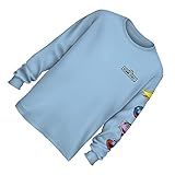 Sesame Street Mens Classic Shirt Elmo Cookie Monster Big Bird Tee Long Sleeve T-Shirt (Sky Blue, Large)