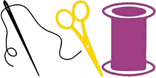 BIBITIME Needle Thread Scissors Wall Decals Tailor's Shop Dress Cloth Sewing Store Window Sign Vinyl Sticker Home Art PVC Murals for Living Room Women Bedroom Decor (Multi, DIY)