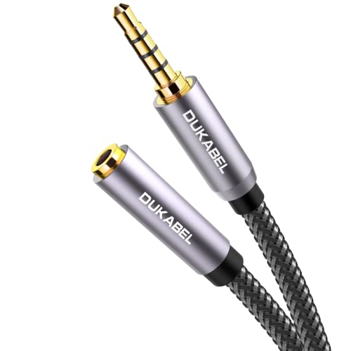 DUKABEL Headphone Extension Cable, 3.5mm TRRS Headphone Extension with Mic Male to Female Stereo Audio Cable for Smartphone,PC,TV,Headset,PS4 Controller,Car,Speaker etc.(4ft/1.2m)