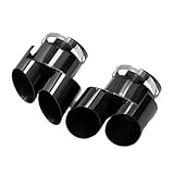 Carbon Fiber Quad Exhaust Tip Compatible For BMW G05 X5 G06 X6 G07 X7 2019+ 30i 40i Muffler Tip Exhaust Tip Nozzle(Black B)