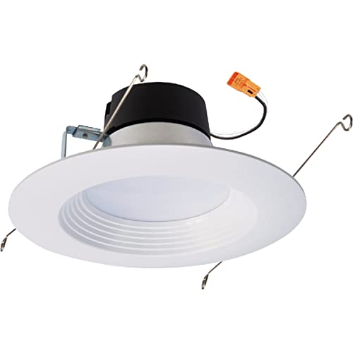 HALO 6 inch Recessed LED Can Light – Retrofit Ceiling & Shower Downlight – 3000K - Baffle White Trim (6 Pack)