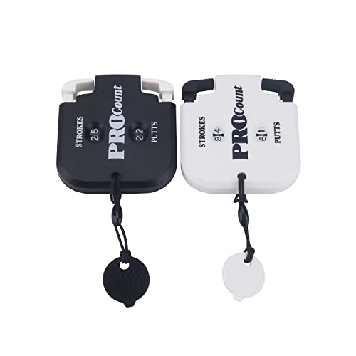 QHALEN Mini Golf Score Counter Scorekeeper Up to 99 Shots Score with Reset Clip (Black White + White Black