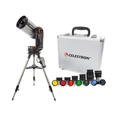 Celestron NexStar Evolution 8 Schmidt-Cassegrain Telescope with Integrated WiFi Bundle with Celestron 1.25 inch Eyepiece and Filter Kit and Aluminum Case (2 Items)