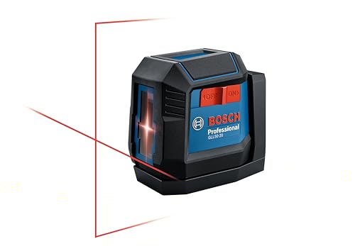 BOSCH GLL50-20 50 Ft Self-Leveling Cross-Line Laser, Includes Integrated Magnetic Mount & 2 AA Batteries