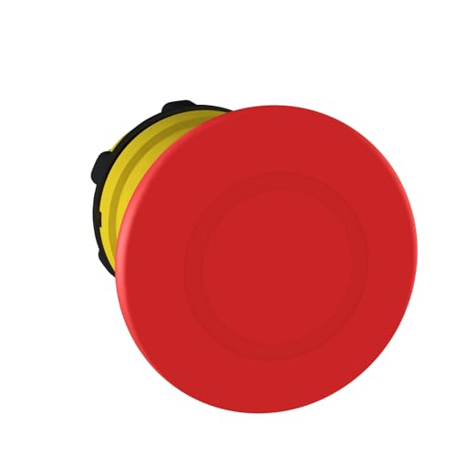 Square D by Schneider Electric X Series ZB5AT84 Harmony XB5 Emergency Stop Push-Button Head, Grey Plastic Bezel, Fits 22mm Diameter Cutouts, Trigger Latching Push Pull Operation, 40mm Red Mushroom