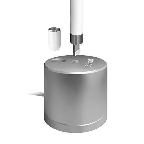 TechMatte Charging Stand Compatible with Apple Pencil 1st Generation- Premium Aluminum Charging Dock with Built-in Charging Cable (5feet)