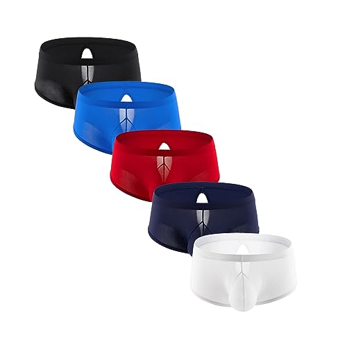 Golirsteca Mens Ice Silk Boxer Briefs Underwear Pack Summer Cool Lightweight Boxer Trunks Booty Shorts