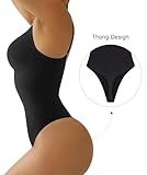 SHAPERX Women's Shapewear Bodysuit Tummy Control Body Shaper Seamless Sculpting Snatched Waist Body Suit,SZ5215-Black-S/M