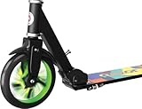 Razor A5 Lux Kick Scooter - Large 8" Wheels, Foldable, Adjustable Handlebars, Lightweight, for Riders up to 220 lbs, Light Up, Green