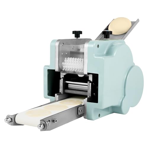 Wawuwao Commercial Automatic Dumpling Wrapper Machine, 110V 140W Electric Dumpling Skin Maker with 8cm Mold, 50-60pcs/min Dumpling Skin Processing Machine for Home and Commercial Use