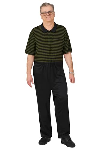 Ovidis Daytime Dementia Clothes - Alzheimers Anti-Strip Jumpsuit with Back-Zipper for Elderly Men - Charly Khaki L