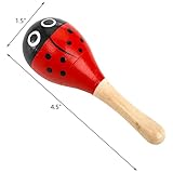 Hedume 20 Pack Mini Wooden Festival Maracas, Kids Baby Rattles Egg Shaker, Shaker Sand Hammer Toy Noisemaker for Party Favors, Musical Fun, Birthday Parties, Carnivals