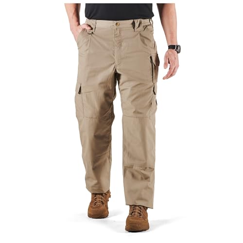 5.11 Tactical Cargo Pants for Men, Taclite Pro Ripstop Mens Work Pant, Lightweight Performance, Stone, 30W x 30L, Style 74273ABR