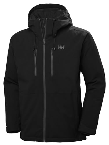 Helly-Hansen Jupiter 3.0 Jacket For Men - Waterproof, Windproof, Breathable Skiing Jacket With Adjustable Hood, 990 Black - M