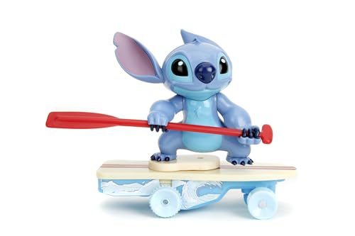 Jada Radio Control Stitch with Surfboard - 2.4 GHz - Straight Forward and Reverse Curve - 1 Channel - Integrated Figure - for Children from 3 Years - 25 cm - (253074009)