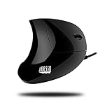 Adesso iMouse E1 - Vertical Ergonomic Illuminated Mouse - Optical - Cable - Glossy Black - USB - 1600 dpi - Scroll Wheel - 6 Button(s) - Right-Handed Only - IMOUSE E1