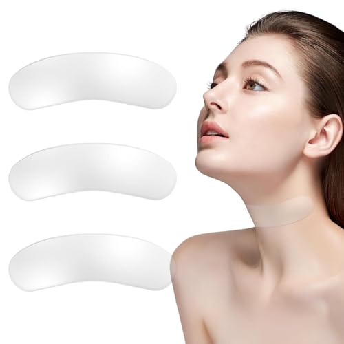 HUAFA 3 PCS Silicone Neck Wrinkle Patches, Reusable Overnight Anti-Wrinkle Patches, Anti Aging Silicone Wrinkle Patches for Skin Firming & Neck Tightening Wrinkles (1.5 month Supply)
