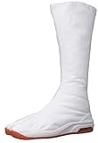 Traditional Japanese Tabi Shoes Air Jog V 12 Clasps Air Cushioned Toe Boots Long (11.5 Wide Women/10 Medium Men, White)