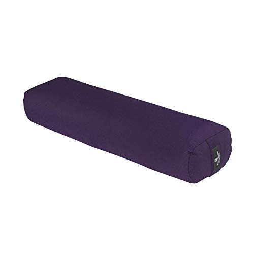 Hugger Mugger Junior Yoga Bolster - Plum - Narrower Profile, Very Firm, Great for Smaller Yogis, Heart-Opening poses or Under the Knees, Handmade in USA