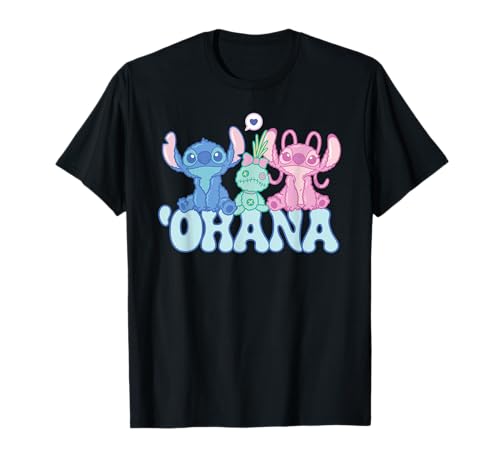 Disney Stitch with Angel & Scrump Fluffy Cute 'Ohana T-Shirt