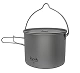 Kuvik 1600ml (54 oz) Titanium Pot with Bail Handle - Ultralight and Compact Pot for Backpacking, Camping, and Survival