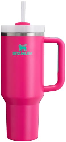Stanley Quencher H2.0 Tumbler with Handle and Straw 40 oz | Flowstate 3-Position Lid | Cup Holder Compatible for Travel | Insulated Stainless Steel Cup | BPA-Free | Passion Pink