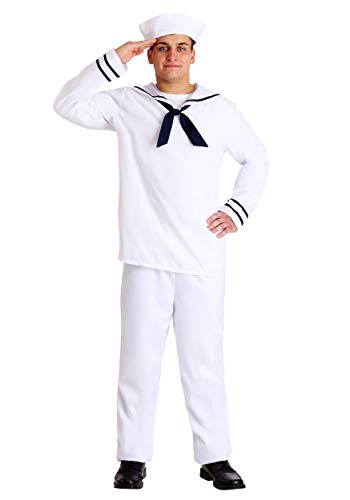 Men's White Sailor Costume Large