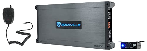 Rockville DBM50 4000W Peak / 980W RMS 5-Channel Marine Amplifier, IPX6, Includes Remote, Adjustable Crossover, PA Mic - Perfect for Boats and Marine Audio Systems