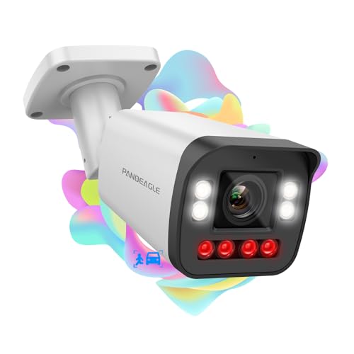 5MP Full Color Varifocal PoE IP Camera, Compatible with Hikvision Outdoor Bullet Camera 5X Optical Zoom 2.7~13.5mm Lens,Human Vehicle Detection, Smart Dual Light,Two-Way Talk,MicroSD (256GB),IP67