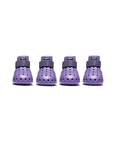 Wagwear WagWellies Mojave Dog Boots - Paw Protection from Hot Pavement, Sharp Objects, Dirt, Toxins | Well-Ventilated, Easy-Clean - Sage (Purple, S)