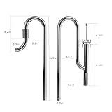 FZONE Aquarium Stainless Steel Skimmer Lily Pipes Inflow and Outflow with Spin Skimmer and Adjustable Rod for Aquarium Filter 5/8''(16/22mm) Tubing