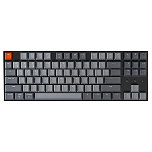 Keychron K8 87 Keys Wireless Mechanical Keyboard, 80% Layout Bluetooth TKL Tenkeyless RGB Backlight with Gateron G Pro Red Switch Aluminum Frame USB-C Wired Gaming Keyboard for Mac Windows