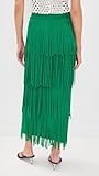 SIMONMILLER Women's Za Za Knit Fringe Skirt, Jade, Green, M