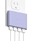 iHome Slim 4-Port USB Wall Charger, AC Pro Multiport Plug Adapter, Phone Charging Block with 4 Ports, Flat USB Wall Adapter for Home & Travel