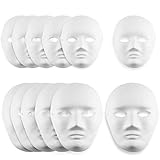 Oruuum 12 PCS DIY Full Face Masks, Paintable Paper Mask, White DIY Mask, Masquerade Mask, Mardi Gras Mask, Party Full Face Masks