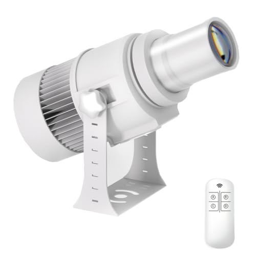 COLIFINE 60W GOBO Projector Custom Logo Led Light HD Image for Business Indoor Outdoor Ip67 Waterproof Rotating Advertising Projection Light for Floor Wedding (White)