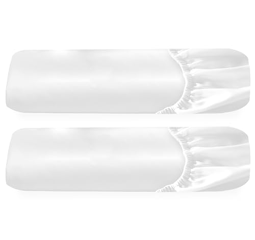 2-Pack 100% Organic Cotton Twin Fitted Sheets only, Soft & Crisp Percale, Lightweight, Snug-Fit, 2X Twin Deep Pocket Fitted Sheet - White