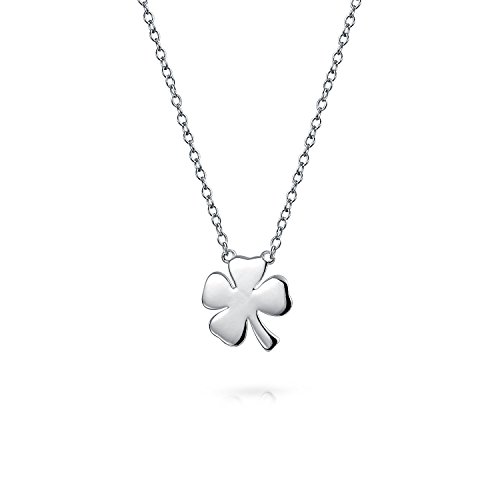 Bling Jewelry Irish Lucky Shamrock Good Luck Charm Four Leaf Clover Pendant Necklace For Women For Teen .925 Sterling Silver