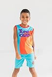 space jam Looney Tunes Little Boys Performance Tank Top Mesh Shorts Set Blue 6